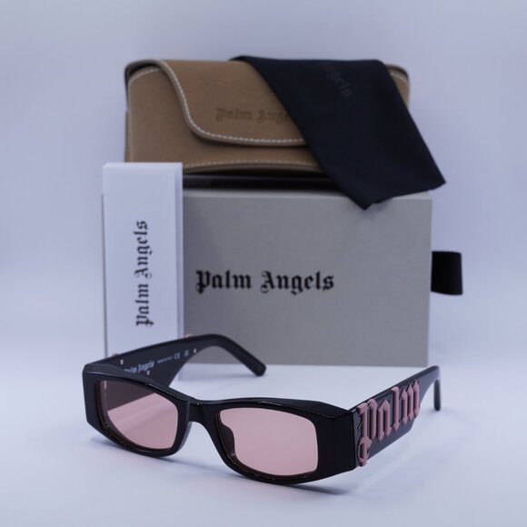 Palm Angels PERI007 ANGEL 1021 Rectangle Sunglasses - Black/Cameo - Picture 5 of 11